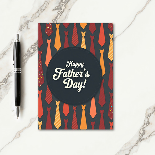 Dashed Oval Fathers Day Card