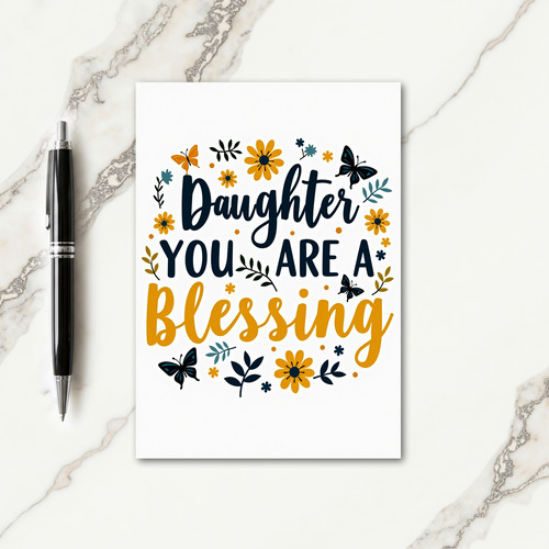 Daughter Blessing Floral Art Card