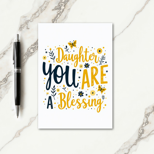Daughter Blessing Watercolor Style Card