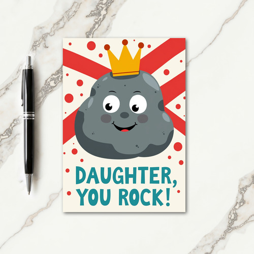 Daughter You Rock Mothers Day Card