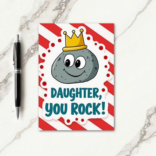 Daughter You Rock Stone Art Card