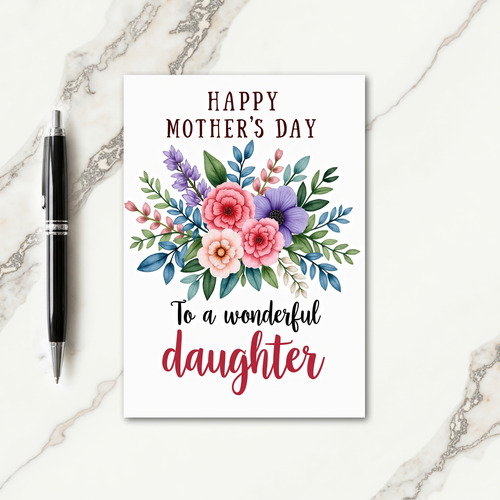 Daughters Watercolor Bouquet Card