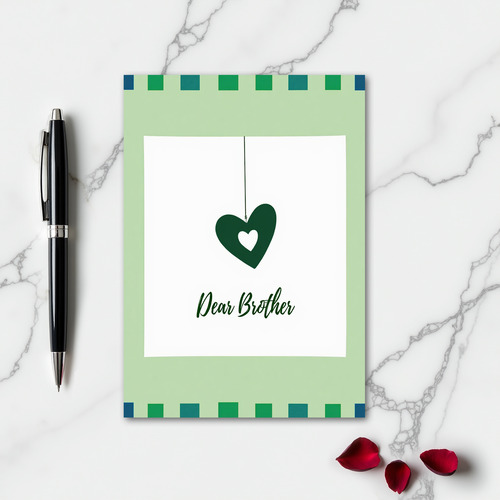 Dear Brother Love Heart Card