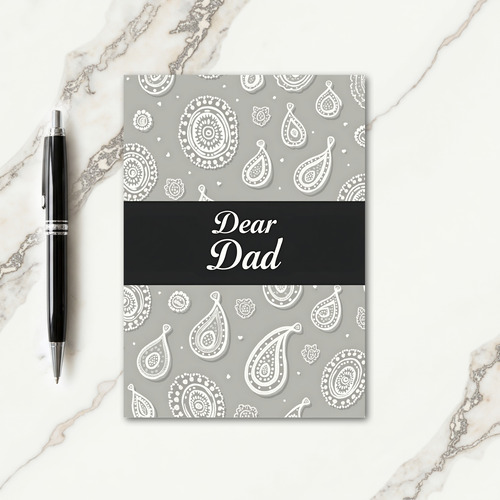 Dear Dad Grayscale Pattern Card