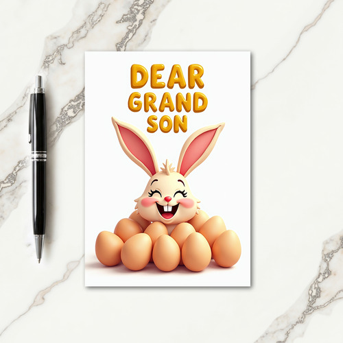 Dear Grandson Rabbit Art Card