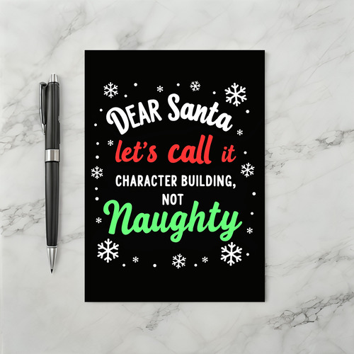 Dear Santa Christmas Card Character Building Not Naughty