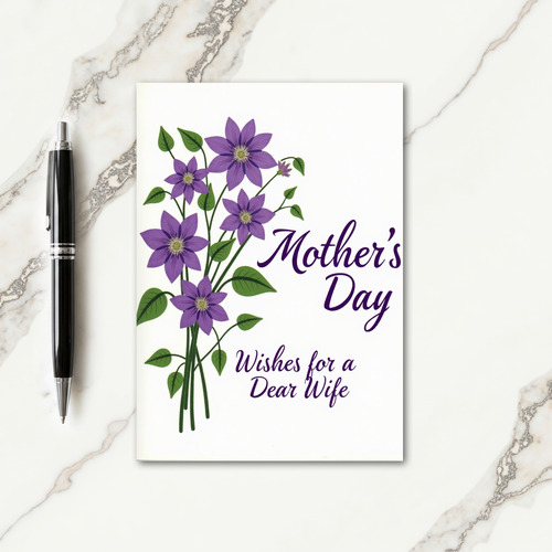 Dear Wife Mothers Day Floral Card