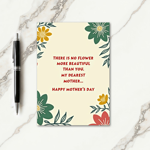 Dearest Mothers Day Art Bouquet Card
