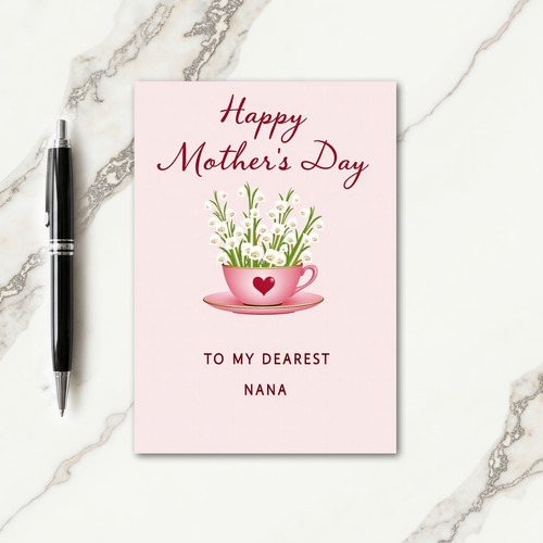 Dearest Nana Floral Heart Card