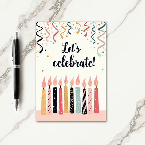 Decorative Pillars Birthday Card