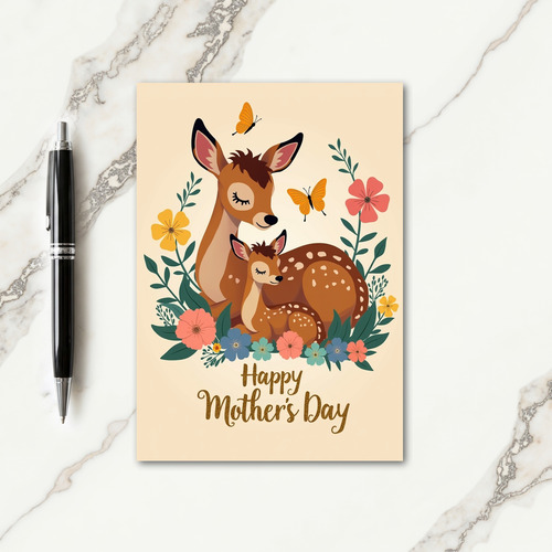 Deer And Fawn Mothers Day Card