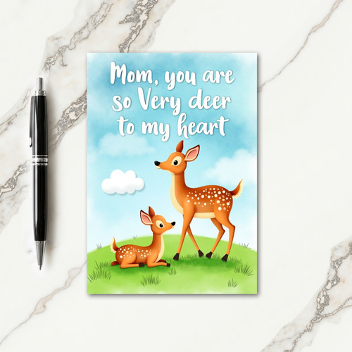 Deer Mom Mothers Day Art Card