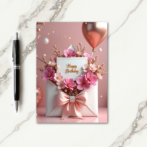 Delicate Botanical Birthday Card