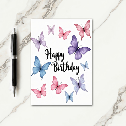 Delicate Script Birthday Card