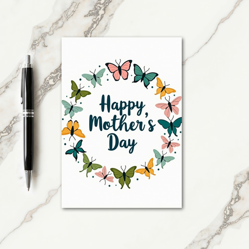 Delicate Teal Happy Mothers Day Card