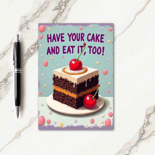 Delicious Birthday Cherry Cake Card