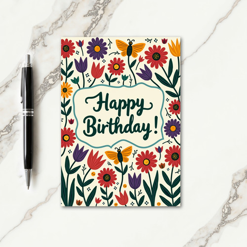Delightful Script Birthday Card