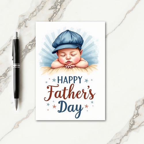 Denim Cap Fathers Day Wish Card