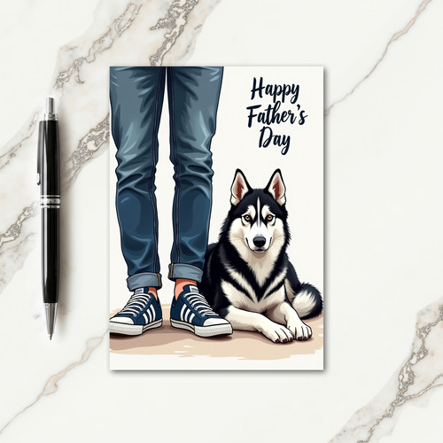 Denim Dad Furry Friend Fathers Day Card