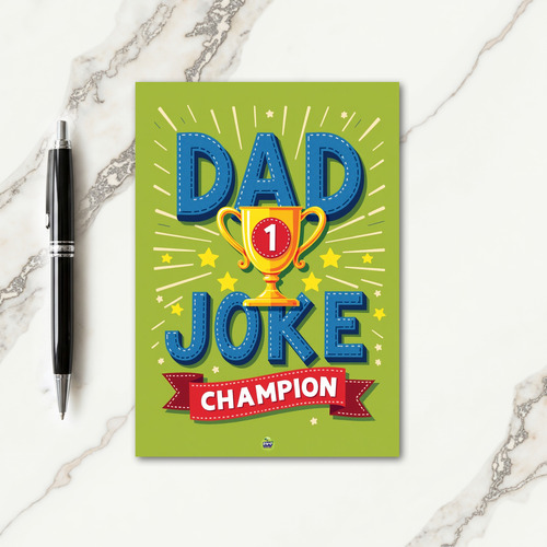 Denim Dad Joke Champion Card