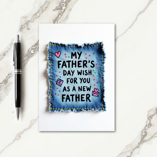 Denim Fathers Day Textile Card
