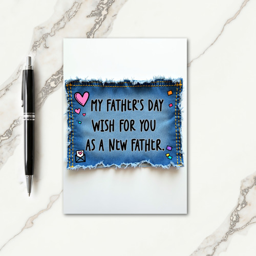 Denim New Fathers Day Wish Card