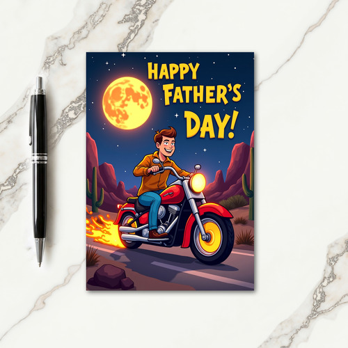 Desert Ride Fathers Day Card