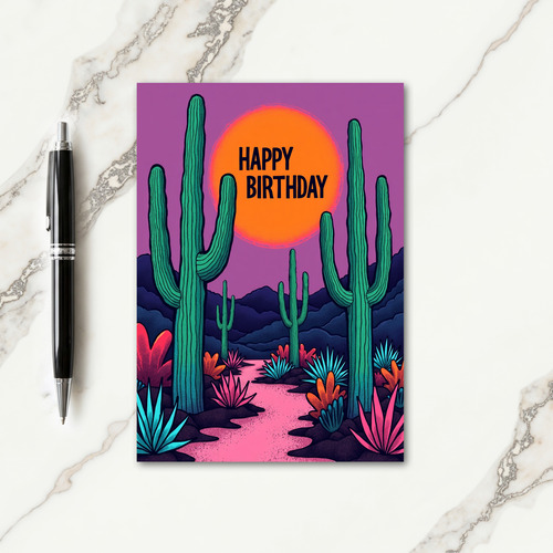 Desert Twilight Birthday Card