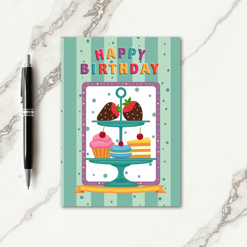 Dessert Stand Birthday Card
