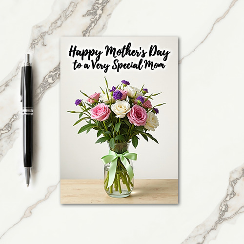 Dew Kissed Roses Mothers Day Card