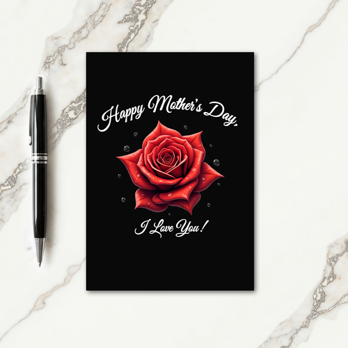 Dewdrop Rose Mothers Day Card