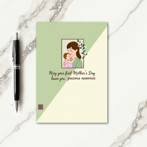 Diagonal Sage Mother Child Card