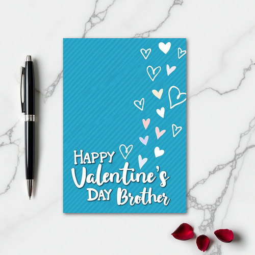 Diagonal Striped Valentines Brother Card