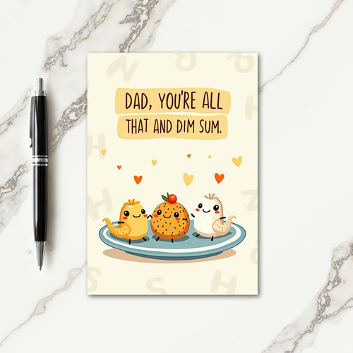 Dim Sum Dads Day Saying Card