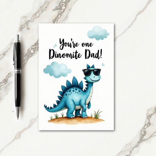 Dinomite Dad Illustration Card