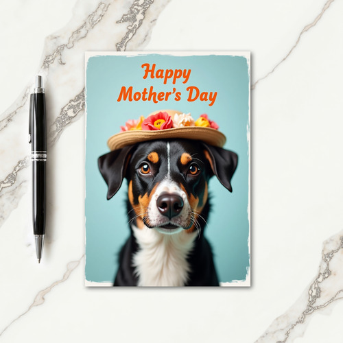 Distressed Dog Mothers Day Card