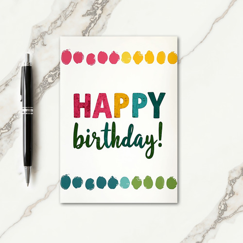 Distressed Print Birthday Card