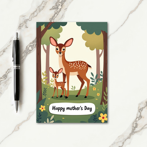 Doe And Fawn Mothers Day Card