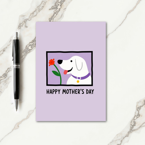 Dog And Flower Mothers Day Card