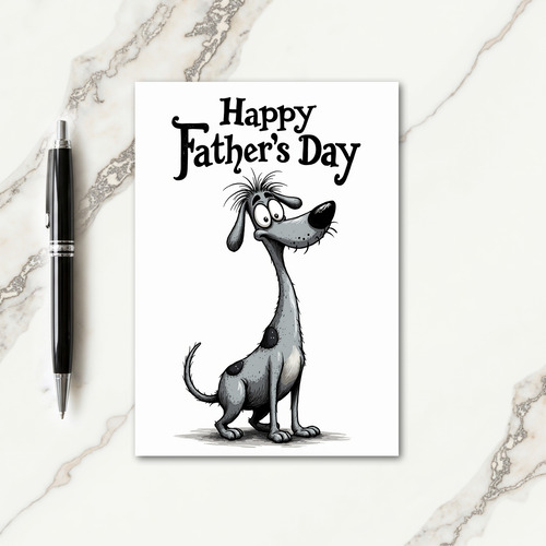 Dog Art Happy Fathers Day Card