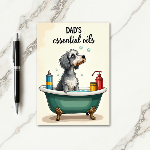 Dog Bath Sweet Fathers Day Card