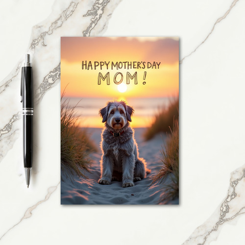 Dog Beach Mothers Day Scene Card