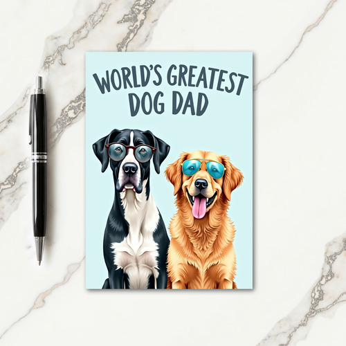 Dog Dad Art Fathers Day Card