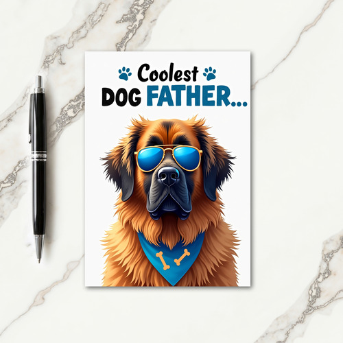 Dog Dad Cool Portrait Card