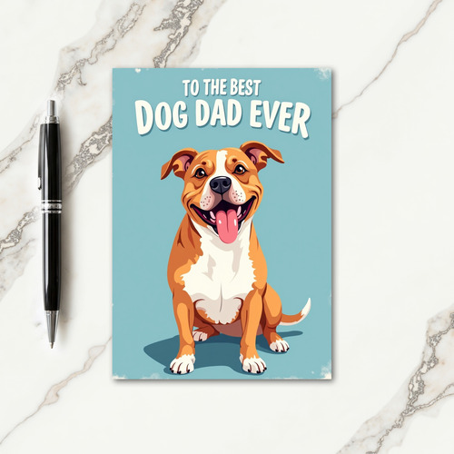 Dog Dad Love Illustration Card