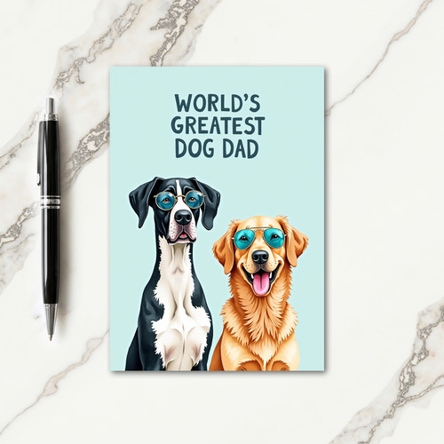 Dog Dad Portrait Fathers Day Card