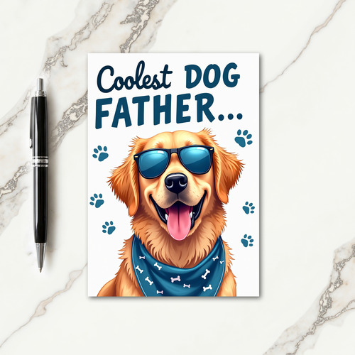 Dog Dad Teal Bandana Card