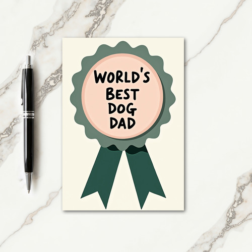 Dog Dads Ribbon Badge Image Card