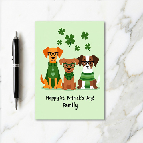 Dog Family St Patricks Day Card