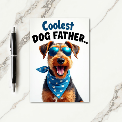 Dog Father Intense Azure Card